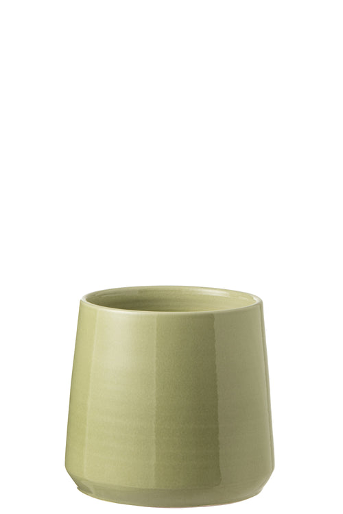J-Line bloempot Rond - keramiek - groen - medium - Ø 23 cm