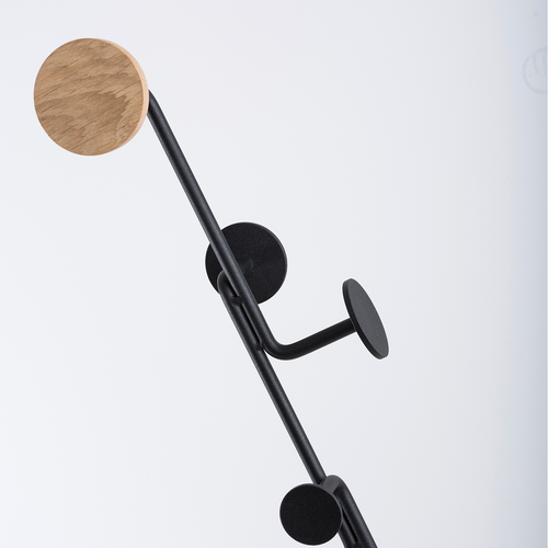 Gazzda Hook coat stand houten staande kapstok black - 170 cm - vtwonen shop