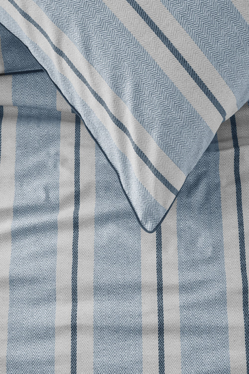 Rivièra Maison Dekbedovertrek Silvan - 140 x 200/220 cm - Blauw