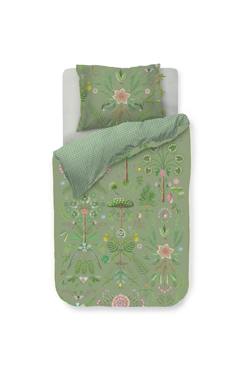 Pip Studio dekbedovertrek Bamboleo - 140x200/220 cm - groen - vtwonen shop