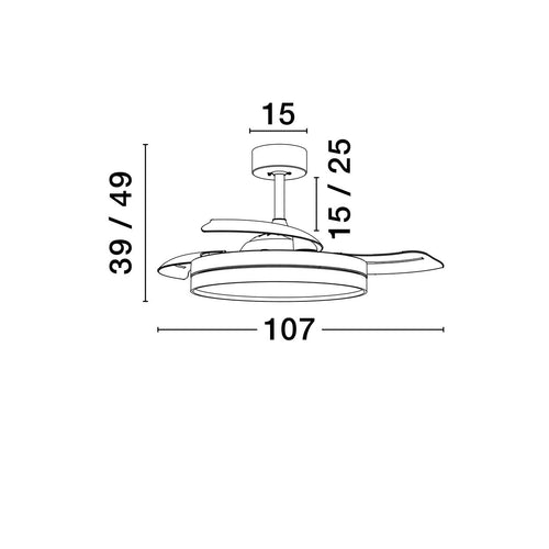 Nova Luce NEVMA Plafondventilator matzwart LED 36W 4100lm 3000-4000-6500K kleurtemperatuur met afstandsbediening