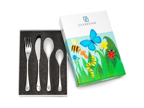 Zilverstad - Kindercouvert Natuurvriendjes - 4 delig - RVS - vtwonen shop