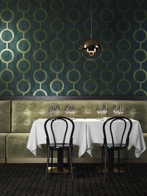 Masureel behang grafisch motief groen - 53 cm x 10.05 m - 630729 - vtwonen shop