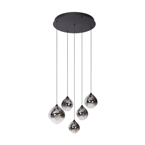 Atmooz hanglamp Rosado 5 - zwart - Ø 55 x H 170 cm - geïntegreerde led