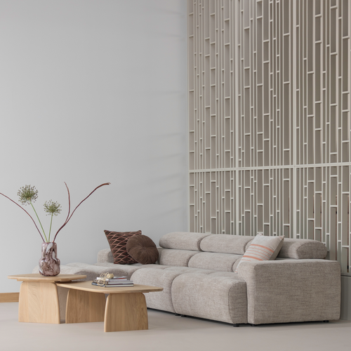 WOOOD chaise longue bank links Novi - Polyester - Naturel Melange - vtwonen shop