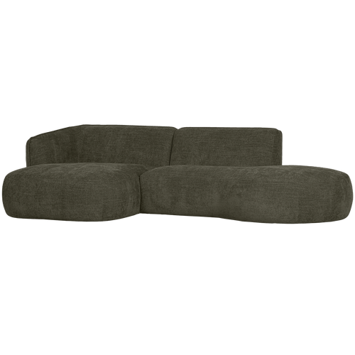WOOOD chaise longue links Polly - PES - Warm Groen - 71x258x150/105 - vtwonen shop