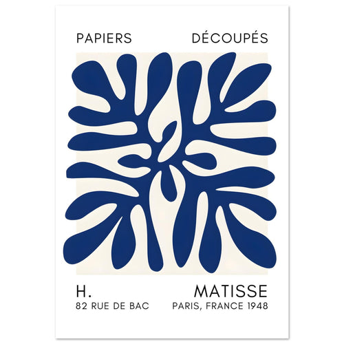 Artfulprints Poster met Lijst Matisse - Deep ocean navy blue II   - 30x40 cm - Blauw