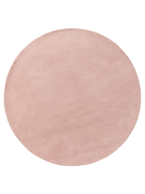 benuta wollen vloerkleed Bent - roze - ø 100 cm