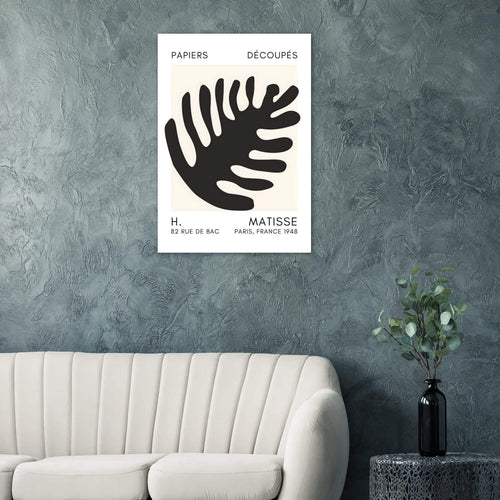 Artfulprints Poster Matisse – Coral bloom black   - A4 21x29.7 cm - Zwart