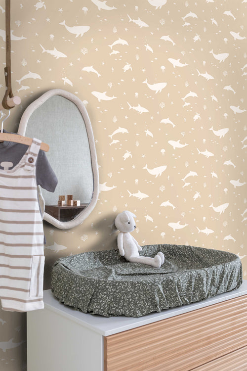 ESTAhome behang onderwaterwereld beige - 50 x 900 cm - 131471 - vtwonen shop