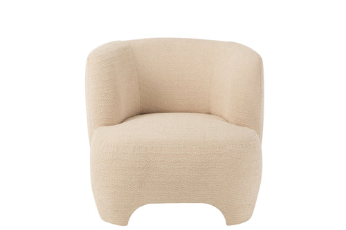 J-Line zetel 1-Zit Gebreid - textiel/hout - wit