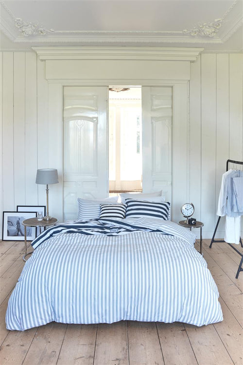 Riviera Maison Harbour dekbedovertrek - Tweepersoons - 200x200/220 - Blauw - vtwonen shop
