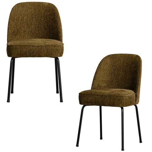 BePureHome eetkamerstoelen Vogue - Velvet - Brass - Set van 2 - vtwonen shop