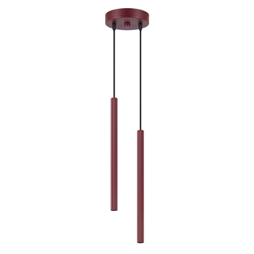 Sollux Lighting Hanglamp ARCHE 2P bordeaux - 15x15x118cm