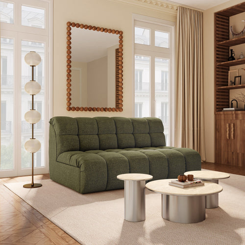Premium Interiors - Bank SEVEN - bouclé-stof  olijfgroen 162cm