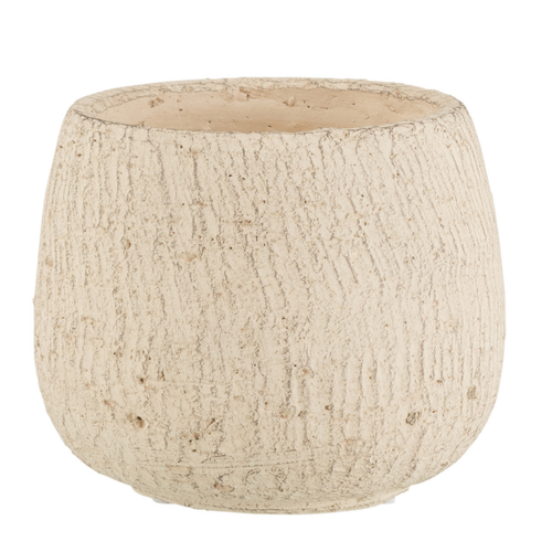 J-Line bloempot Oneffen - keramiek - grijs/beige - small - 2 stuks - Ø 14 cm - vtwonen shop