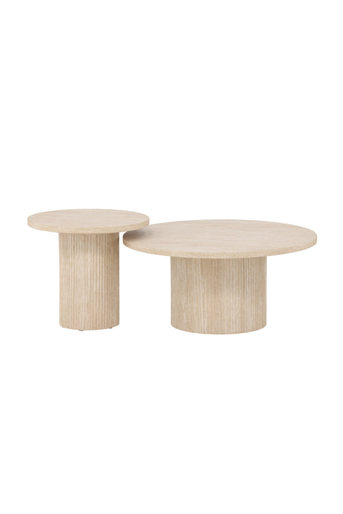 Rebellenclub  Junon Salontafel - ø80 cm - Travertin