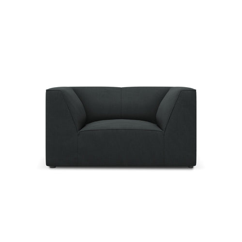 Cosmopolitan Design - Fauteuil Siena ribfluwelen zwart - 92x120x69cm