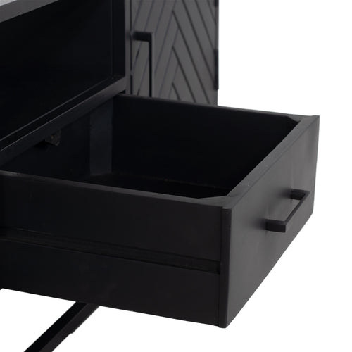 Giga Meubel Tv-meubel Isa - Zwart Mangohout - 140x40x50cm - vtwonen shop