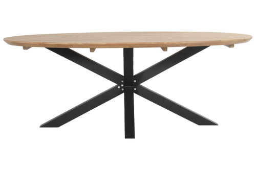 Hartman Tuintafel Stephanie - Naturel/Zwart Hout - 200x120x76cm - vtwonen shop