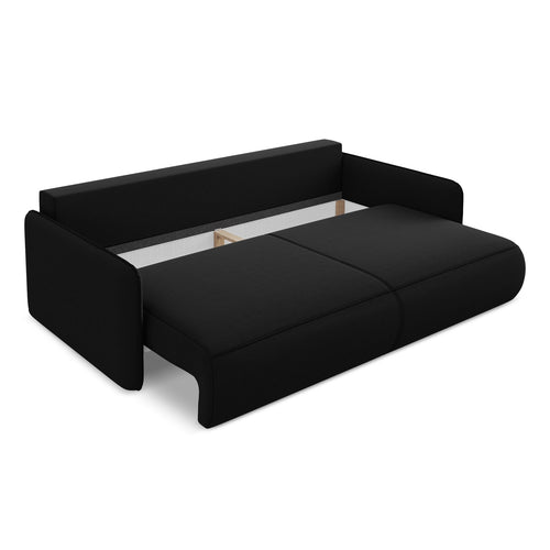 LaMiaSofa 3-zits slaapbank Palermo - velours - zwart - 216x105x86