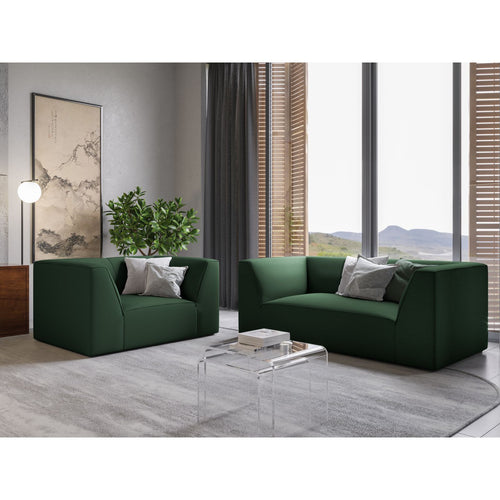 Cosmopolitan Design - Bank Siena 2-zits, structurele stof groente - 92x174x69cm