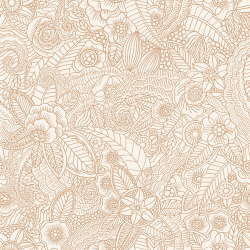 ESTAhome behang bloemtekeningen beige - 53 cm x 10.05 m - 139547