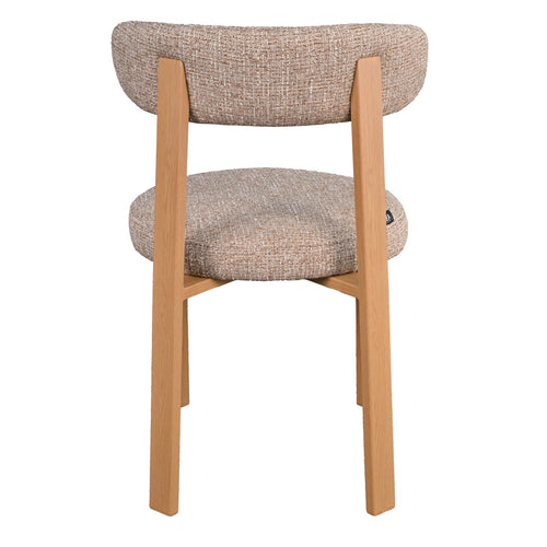 DÉJA Living Eetkamerstoel Lagan - Taupe/Naturel Stof - Set van 2 - vtwonen shop