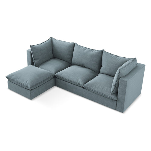 LaMiaSofa hoekbank links Ravenna - bouclé - jeans - 255x165x77