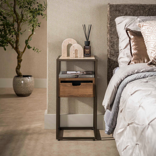 Giga Living Nachtkastje Cassetto Xs - Travertin Keramiek - 65x35x30cm