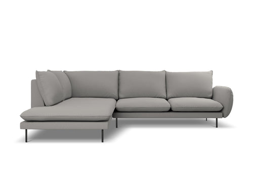 Cosmopolitan Design linker hoekbank Vienna 6-zits, boucle, grijs - 185x275x95cm