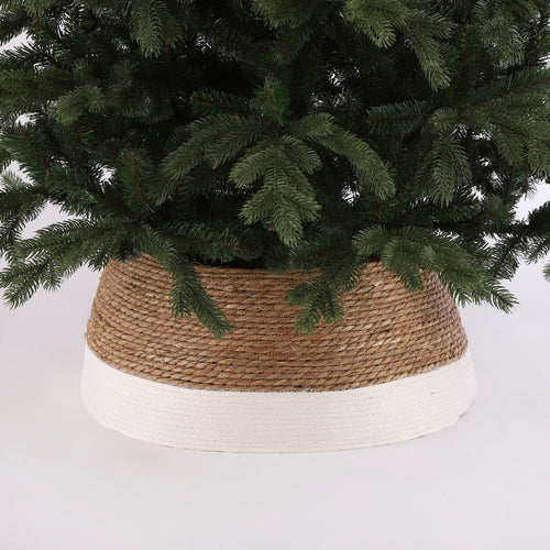 Mica Decorations Kerstboomrok Ø58 x H26 cm - Kerstboom Rok Zeegras - Kerstboommand Off White