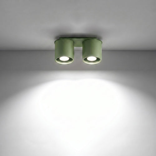 Sollux Lighting Plafondlamp ORBIS 2 olijfgroen - 26x10x12cm