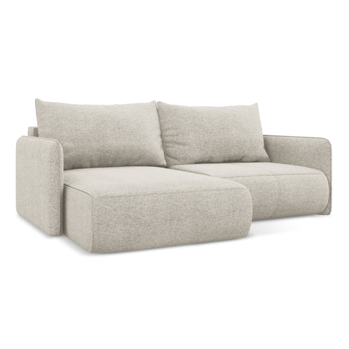 LaMiaSofa hoekbank links Palermo - chenille stof - zilver - 207x148x86