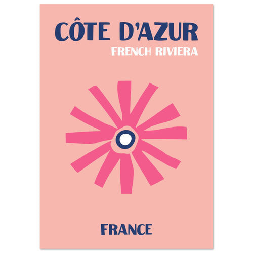 Artfulprints  Frankrijk - Cote d'Azur   poster A4 21x29.7 cm - vtwonen shop