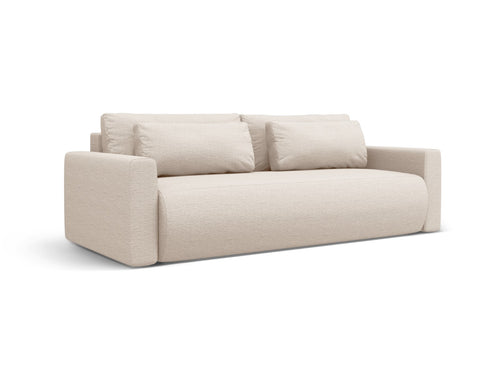 Cosmopolitan Design Slaapbank met opbergdoos Belfast 3-zits, structurele stof beige - 105x238x84cm