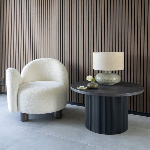 Rebellenclub Fauteuil Lillo - Wit Bouclé - Links - vtwonen shop