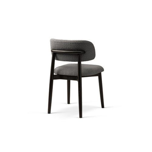 Set van 2 stoelen met gesp Evan boucle donkergrijs - 51x49.5x77cm