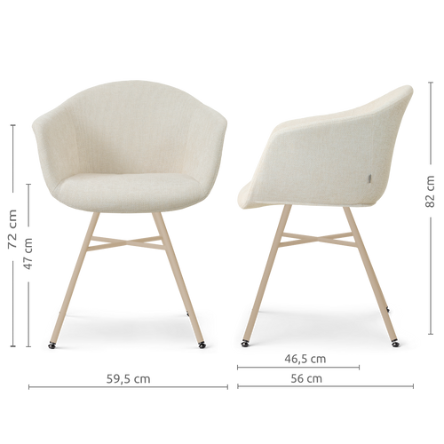 Nolon Noa-Otis eetkamerstoel cottonbeige - beige onderstel