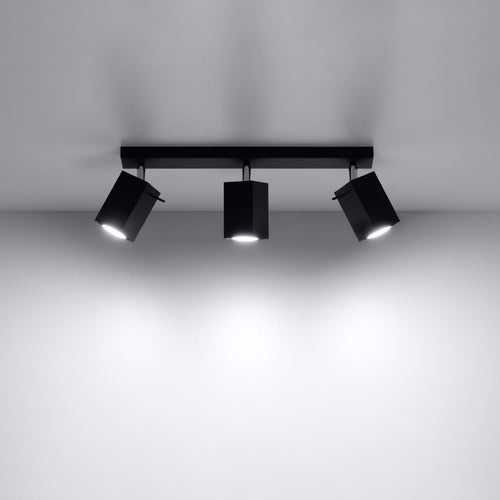 Sollux Lighting Plafondlamp MERIDA 3 zwart - 45x6x16cm