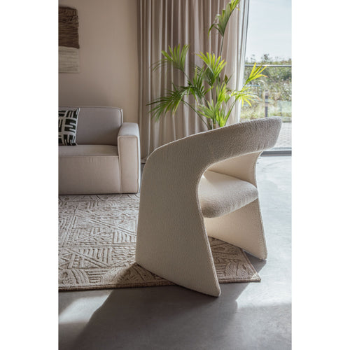 Housecraft Living Maire Stoel/ Eetkamerstoel Bouclé Off-White - Beige