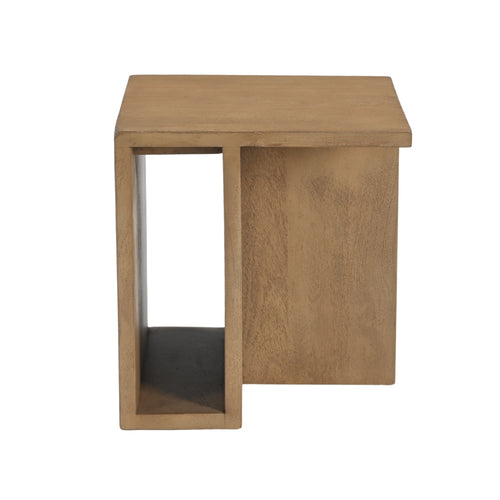 Giga Meubel Bijzettafel Onni Vierkant - Naturel Hout - 42x42x45cm