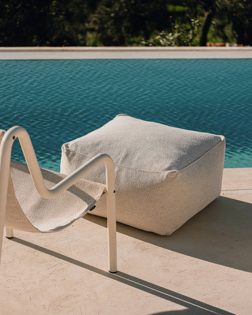 noo.ma Keno Outdoor Pouf - Dusty Beige, 65 x 65 x 37,5 cm