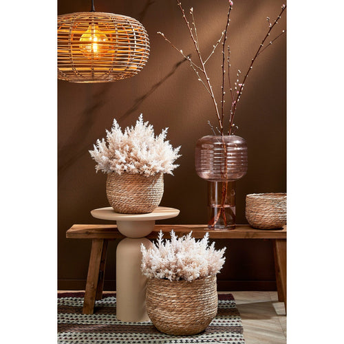 Mica Decorations Jorck Plantenmand - H19 x Ø22 cm - Zeegras - Lichtbruin