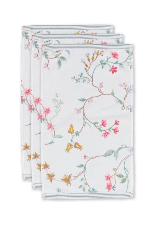 Pip Studio gastendoek Les Fleurs - 30x50 cm - wit - vtwonen shop