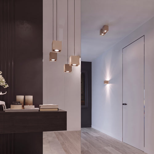 Sollux Lighting Plafondlamp QUAD 1 taupe - 10x10x10cm