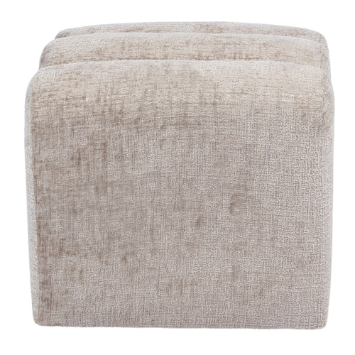DÉJA Living Poef Lavia - Taupe - Stof - 45x45x40cm - vtwonen shop