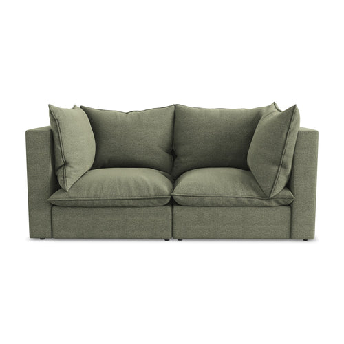 LaMiaSofa Tweezits modulaire bank Ravenna - bouclé - olijf - 180x90x77