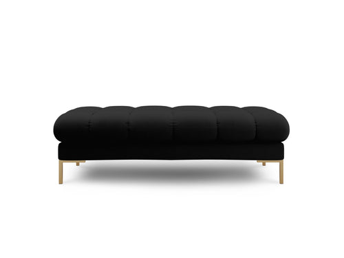 Cosmopolitan Design Bank Bali 2-zits, structurele stof, zwart - 62x133x40cm