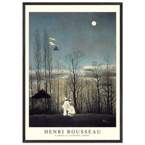 Artfulprints Poster met Lijst Henri Rousseau - Carnival evening   - 70x100 cm - Blauw